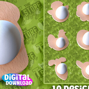 Intra απο ξύλο plywood  Χρώμα wenge 3mm-4mm πάχος - Πασχαλινή Αυγοθήκη | CNC Δίασταση 15x15 cm INTRAFABR-90233020