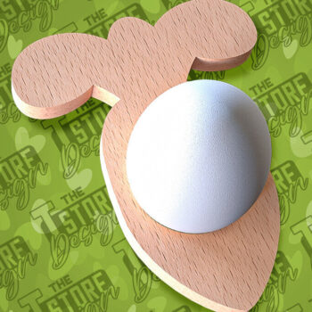 Intra απο ξύλο plywood  Χρώμα wenge 3mm-4mm πάχος - Πασχαλινή Αυγοθήκη | CNC Δίασταση 15x15 cm INTRAFABR-90233020 - Image 4