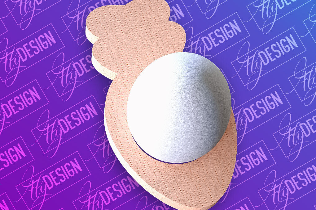 Intra απο ξύλο plywood  Χρώμα wenge 3mm-4mm πάχος - Πασχαλινή Αυγοθήκη | CNC Δίασταση 15x15 cm INTRAFABR-90007102