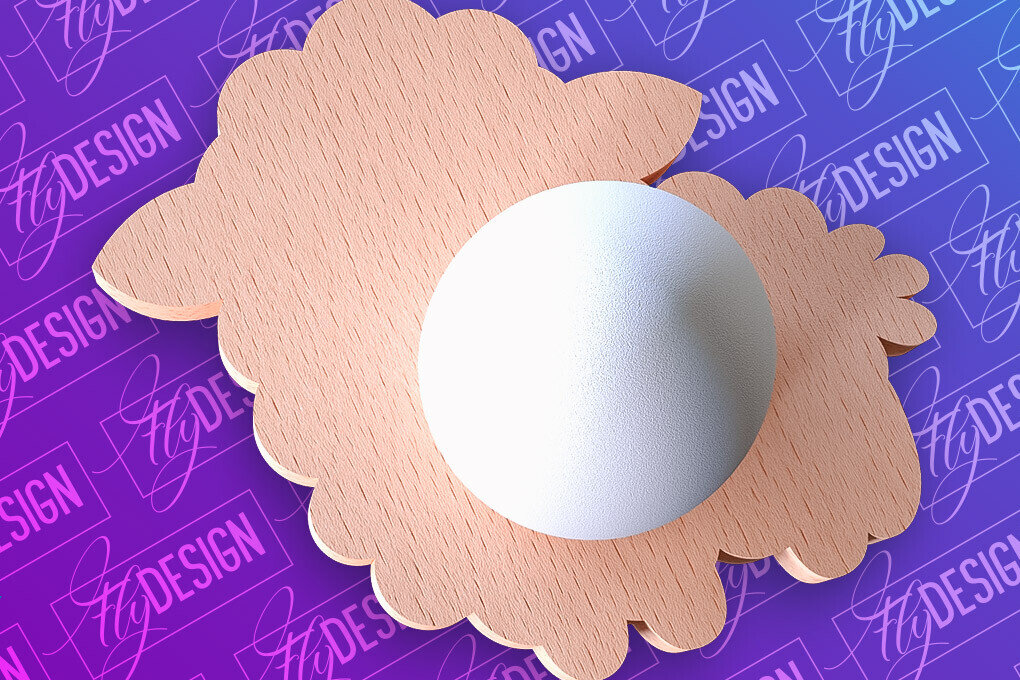 Intra απο ξύλο plywood  Χρώμα wenge 3mm-4mm πάχος - Πασχαλινή Αυγοθήκη | CNC Δίασταση 15x15 cm INTRAFABR-121331987