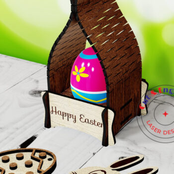 Intra απο ξύλο plywood  Χρώμα wenge 3mm-4mm πάχος - Πασχαλινή αυγοθήκη Δίασταση 4x4 cm INTRAFABR-80706139 - Image 2