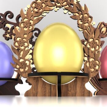 Intra απο ξύλο plywood  Χρώμα wenge 3mm-4mm πάχος - Σετ Πασχαλινές Αυγοθήκες Δίασταση 5x4 cm INTRAFABR-80706171 - Image 1