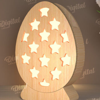 Intra απο ξύλο plywood Χρώμα wenge 3mm-4mm πάχος - Πασχαλινό Φωτιστικό Αυγού LaserCut. Led Nightlight Δίασταση 15x15 cm INTRAFABR-71301384 - Image 1