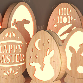 Intra απο ξύλο plywood Χρώμα wenge 3mm-4mm πάχος - Πασχαλινά φωτιστικά με λέιζερ κομμένο πακέτο Δίασταση 15x15 cm INTRAFABR-92472629 - Image 1