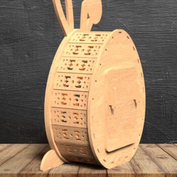 Intra απο ξύλο plywood  Χρώμα wenge 3mm-4mm πάχος - Easter Egg Lantern - κοπής με λέιζερ Δίασταση 15x15 cm INTRAFABR-93008101 - Image 4