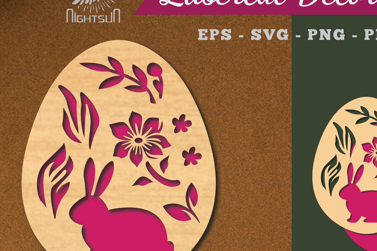 Intra απο ξύλο plywood  Χρώμα wenge 3mm-4mm πάχος - Διακόσμηση πασχαλινών αυγών κοπής με λέιζερ 1 Δίασταση 20x20 cm INTRAFABR-116324025