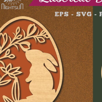 Intra απο ξύλο plywood  Χρώμα wenge 3mm-4mm πάχος - Διακόσμηση με πασχαλινό αυγό 4 Δίασταση 20x20 cm INTRAFABR-116451121 - Image 1