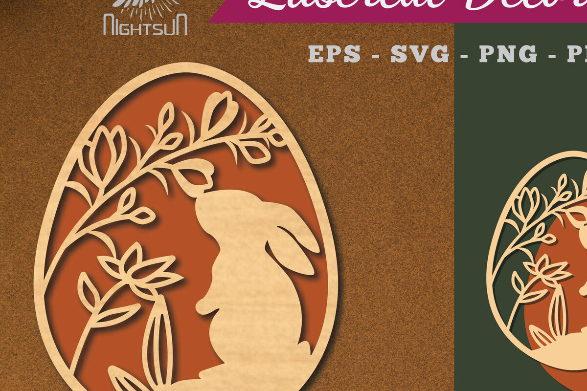 Intra απο ξύλο plywood  Χρώμα wenge 3mm-4mm πάχος - Διακόσμηση με πασχαλινό αυγό 4 Δίασταση 20x20 cm INTRAFABR-116451121