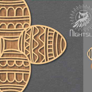 Intra απο ξύλο plywood  Χρώμα wenge 3mm-4mm πάχος - Διακόσμηση πασχαλινών αυγών κοπής με λέιζερ 5 Δίασταση 20x20 cm INTRAFABR-116451206 - Image 1