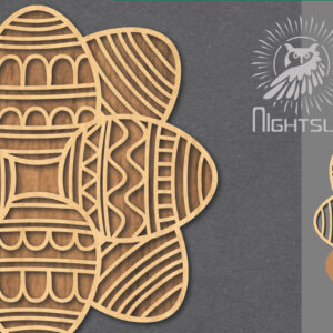 Intra απο ξύλο plywood  Χρώμα wenge 3mm-4mm πάχος - Διακόσμηση πασχαλινών αυγών κοπής με λέιζερ 6 Δίασταση 20x20 cm INTRAFABR-116323998