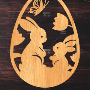 Intra απο ξύλο plywood  Χρώμα wenge 3mm-4mm πάχος - κοπής με λέιζερ πασχαλινό αυγό Δίασταση 15x15 cm INTRAFABR-116405046