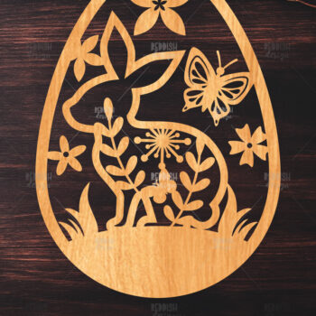 Intra απο ξύλο plywood  Χρώμα wenge 3mm-4mm πάχος - κοπής με λέιζερ πασχαλινό αυγό Δίασταση 15x15 cm INTRAFABR-116405059 - Image 1