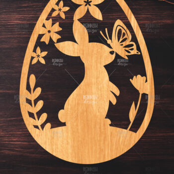 Intra απο ξύλο plywood  Χρώμα wenge 3mm-4mm πάχος - κοπής με λέιζερ πασχαλινό αυγό Δίασταση 15x15 cm INTRAFABR-116405080 - Image 1