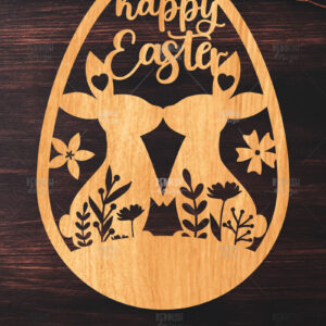 Intra απο ξύλο plywood  Χρώμα wenge 3mm-4mm πάχος - κοπής με λέιζερ πασχαλινό αυγό Δίασταση 15x15 cm INTRAFABR-116405092