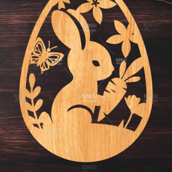 Intra απο ξύλο plywood  Χρώμα wenge 3mm-4mm πάχος - κοπής με λέιζερ πασχαλινό αυγό Δίασταση 15x15 cm INTRAFABR-49085592 - Image 1