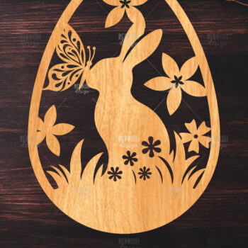 Intra απο ξύλο plywood  Χρώμα wenge 3mm-4mm πάχος - κοπής με λέιζερ πασχαλινό αυγό Δίασταση 15x15 cm INTRAFABR-49217848 - Image 1