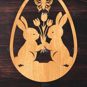 Intra απο ξύλο plywood  Χρώμα wenge 3mm-4mm πάχος - κοπής με λέιζερ πασχαλινό αυγό Δίασταση 15x15 cm INTRAFABR-92995893 - Image 1