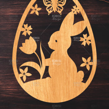 Intra απο ξύλο plywood  Χρώμα wenge 3mm-4mm πάχος - κοπής με λέιζερ πασχαλινό αυγό Δίασταση 15x15 cm INTRAFABR-90007095 - Image 1