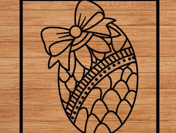 Intra απο ξύλο plywood  Χρώμα wenge 3mm-4mm πάχος - Πασχαλινό αυγό με λέιζερ κομμένο ό τοίχου Δίασταση 40x50 cm INTRAFABR-106698370 - Image 1