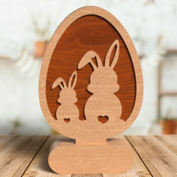 Intra απο ξύλο plywood  Χρώμα wenge 3mm-4mm πάχος - κοπής με λέιζερ Πασχαλινό αυγό Δίασταση 6x6 cm INTRAFABR-106698381 - Image 1