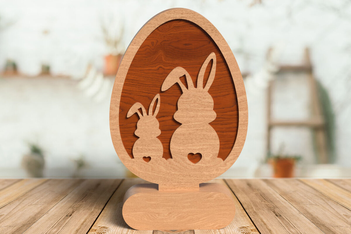 Intra απο ξύλο plywood  Χρώμα wenge 3mm-4mm πάχος - κοπής με λέιζερ Πασχαλινό αυγό Δίασταση 6x6 cm INTRAFABR-106698381