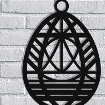 Intra απο ξύλο plywood Χρώμα wenge 3mm-4mm πάχος - Τέχνη τοίχου με λέιζερ πασχαλινό αυγό Δίασταση 40x50 cm INTRAFABR-40251712 - Image 1