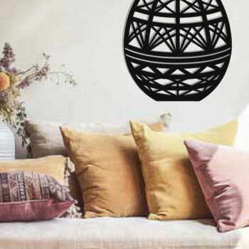 Intra απο ξύλο plywood  Χρώμα wenge 3mm-4mm πάχος - Τέχνη τοίχου με λέιζερ πασχαλινό αυγό Δίασταση 40x50 cm INTRAFABR-92485979 - Image 2