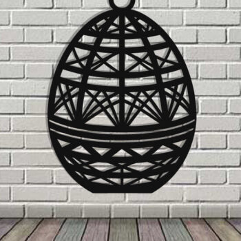 Intra απο ξύλο plywood  Χρώμα wenge 3mm-4mm πάχος - Τέχνη τοίχου με λέιζερ πασχαλινό αυγό Δίασταση 40x50 cm INTRAFABR-92485979 - Image 3