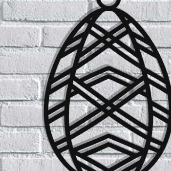 Intra απο ξύλο plywood  Χρώμα wenge 3mm-4mm πάχος - Τέχνη τοίχου με λέιζερ πασχαλινό αυγό Δίασταση 40x50 cm INTRAFABR-92650983 - Image 1