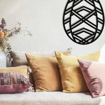 Intra απο ξύλο plywood  Χρώμα wenge 3mm-4mm πάχος - Τέχνη τοίχου με λέιζερ πασχαλινό αυγό Δίασταση 40x50 cm INTRAFABR-92650983 - Image 2