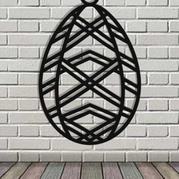 Intra απο ξύλο plywood  Χρώμα wenge 3mm-4mm πάχος - Τέχνη τοίχου με λέιζερ πασχαλινό αυγό Δίασταση 40x50 cm INTRAFABR-92650983 - Image 3