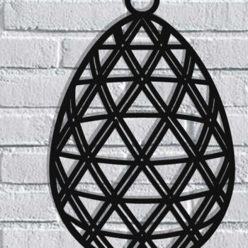 Intra απο ξύλο plywood  Χρώμα wenge 3mm-4mm πάχος - Τέχνη τοίχου με λέιζερ πασχαλινό αυγό Δίασταση 40x50 cm INTRAFABR-117268158 - Image 1