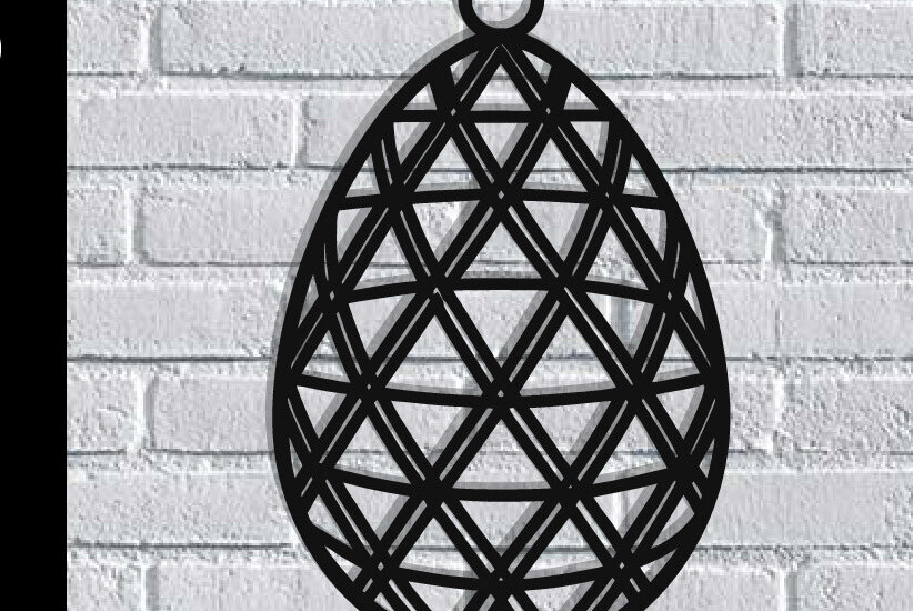 Intra απο ξύλο plywood  Χρώμα wenge 3mm-4mm πάχος - Τέχνη τοίχου με λέιζερ πασχαλινό αυγό Δίασταση 40x50 cm INTRAFABR-117268158