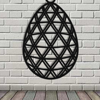 Intra απο ξύλο plywood  Χρώμα wenge 3mm-4mm πάχος - Τέχνη τοίχου με λέιζερ πασχαλινό αυγό Δίασταση 40x50 cm INTRAFABR-117268158 - Image 3