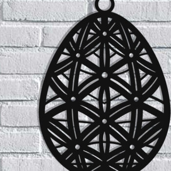 Intra απο ξύλο plywood Χρώμα wenge 3mm-4mm πάχος - Τέχνη τοίχου με λέιζερ πασχαλινό αυγό Δίασταση 40x50 cm INTRAFABR-39076030 - Image 1