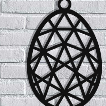 Intra απο ξύλο plywood  Χρώμα wenge 3mm-4mm πάχος - Τέχνη τοίχου με λέιζερ πασχαλινό αυγό Δίασταση 40x50 cm INTRAFABR-63136079 - Image 1