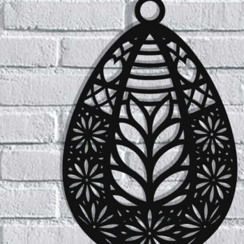 Intra απο ξύλο plywood  Χρώμα wenge 3mm-4mm πάχος - Τέχνη τοίχου με λέιζερ πασχαλινό αυγό Δίασταση 40x50 cm INTRAFABR-90732593 - Image 1