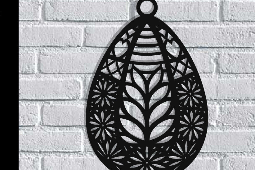 Intra απο ξύλο plywood  Χρώμα wenge 3mm-4mm πάχος - Τέχνη τοίχου με λέιζερ πασχαλινό αυγό Δίασταση 40x50 cm INTRAFABR-90732593