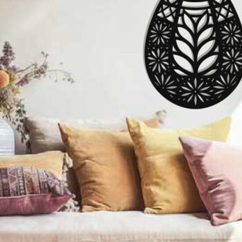 Intra απο ξύλο plywood  Χρώμα wenge 3mm-4mm πάχος - Τέχνη τοίχου με λέιζερ πασχαλινό αυγό Δίασταση 40x50 cm INTRAFABR-90732593 - Image 2