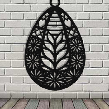 Intra απο ξύλο plywood  Χρώμα wenge 3mm-4mm πάχος - Τέχνη τοίχου με λέιζερ πασχαλινό αυγό Δίασταση 40x50 cm INTRAFABR-90732593 - Image 3