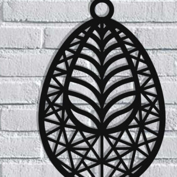 Intra απο ξύλο plywood Χρώμα wenge 3mm-4mm πάχος - Τέχνη τοίχου με λέιζερ πασχαλινό αυγό Δίασταση 40x50 cm INTRAFABR-118582764 - Image 1