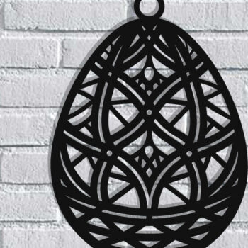 Intra απο ξύλο plywood  Χρώμα wenge 3mm-4mm πάχος - Τέχνη τοίχου με λέιζερ πασχαλινό αυγό Δίασταση 40x50 cm INTRAFABR-77514682 - Image 1