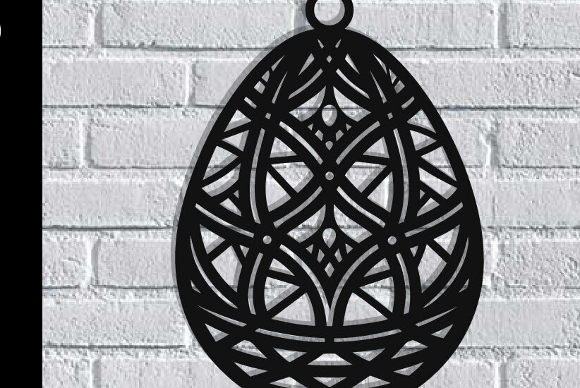 Intra απο ξύλο plywood  Χρώμα wenge 3mm-4mm πάχος - Τέχνη τοίχου με λέιζερ πασχαλινό αυγό Δίασταση 40x50 cm INTRAFABR-77514682