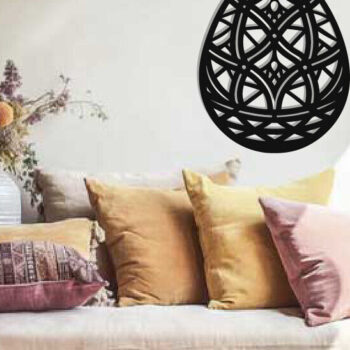 Intra απο ξύλο plywood  Χρώμα wenge 3mm-4mm πάχος - Τέχνη τοίχου με λέιζερ πασχαλινό αυγό Δίασταση 40x50 cm INTRAFABR-77514682 - Image 2