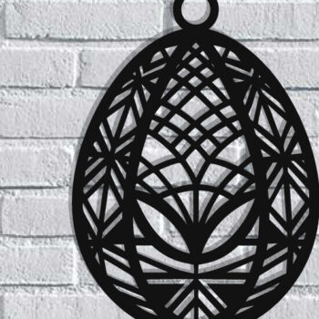 Intra απο ξύλο plywood Χρώμα wenge 3mm-4mm πάχος - Τέχνη τοίχου με λέιζερ πασχαλινό αυγό Δίασταση 40x50 cm INTRAFABR-117657289 - Image 1