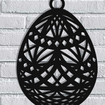 Intra απο ξύλο plywood Χρώμα wenge 3mm-4mm πάχος - Τέχνη τοίχου με λέιζερ πασχαλινό αυγό Δίασταση 40x50 cm INTRAFABR-117713411 - Image 1