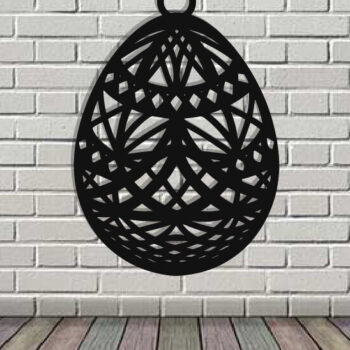 Intra απο ξύλο plywood Χρώμα wenge 3mm-4mm πάχος - Τέχνη τοίχου με λέιζερ πασχαλινό αυγό Δίασταση 40x50 cm INTRAFABR-117713411 - Image 3