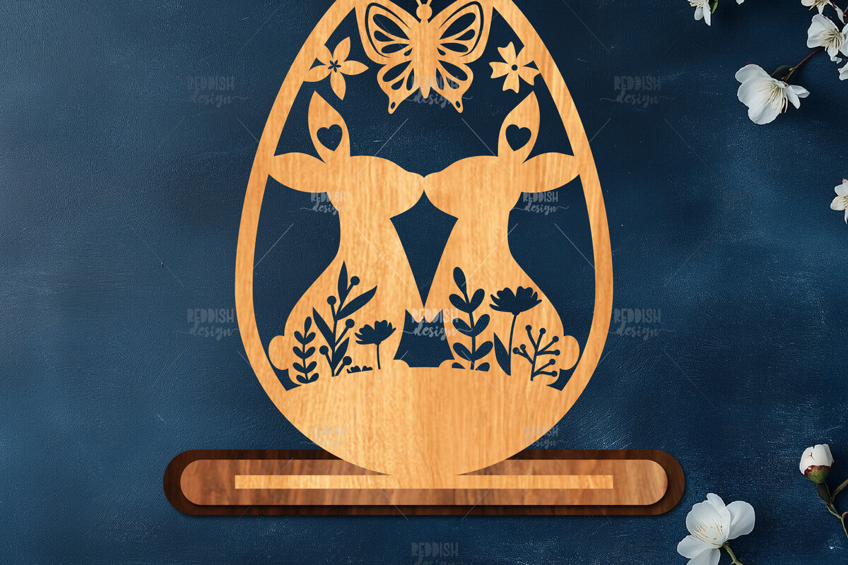 Intra απο ξύλο plywood  Χρώμα wenge 3mm-4mm πάχος - Στάση κοπής πασχαλινών αυγών με λέιζερ Δίασταση 15x15 cm INTRAFABR-60656657