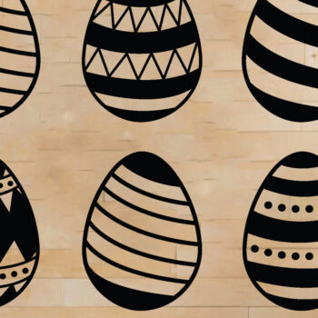 Intra απο ξύλο plywood  Χρώμα wenge 3mm-4mm πάχος - με λέιζερ πασχαλινό αυγό, Δίασταση 40x50 cm INTRAFABR-115891882 - Image 1