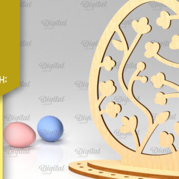 Intra απο ξύλο plywood  Χρώμα wenge 3mm-4mm πάχος - Πασχαλινό αυγό με λέιζερ. 3D Πασχαλινή διακόσμηση Δίασταση 15x15 cm INTRAFABR-59167568 - Image 1